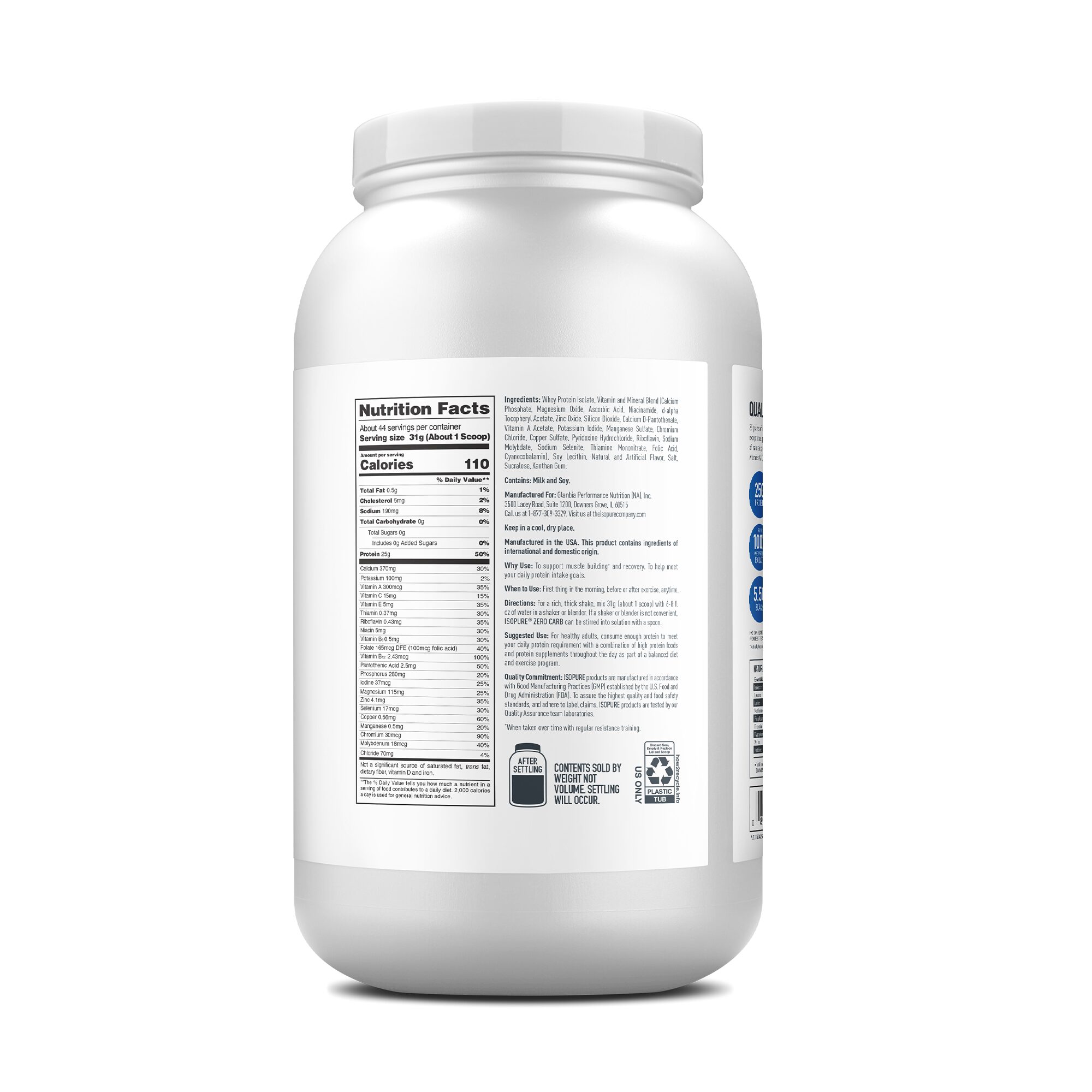 ISOPURE ZERO CARB | 3lb - Imagen 2