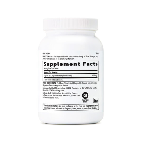 GNC L-LYSINE 1000MGS - Imagen 2
