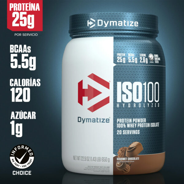 Proteína ISO100 Hydrolyzed Dymatize | 20 serv - Imagen 2